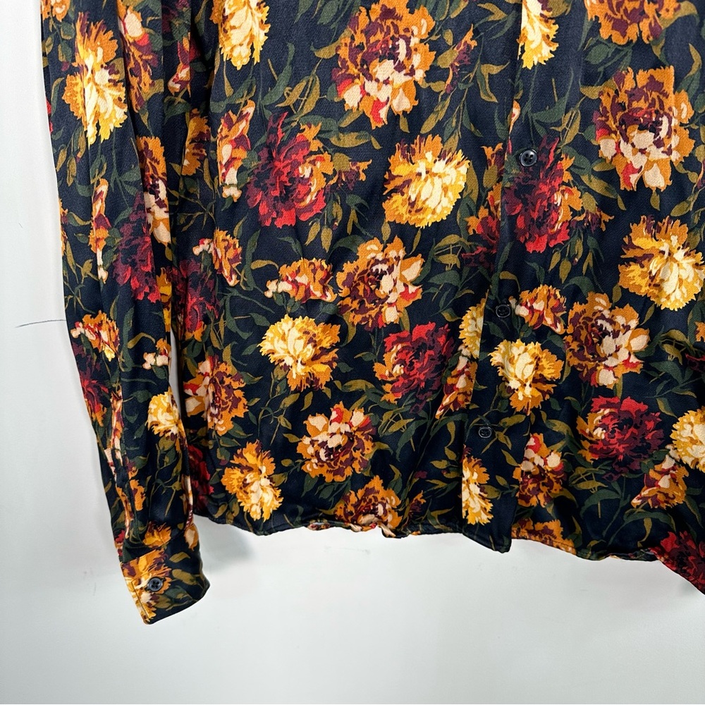 Zara Man Satin Floral Button Down Shirt - Picture 8 of 8